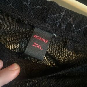 ROMWE Black Lace Blouse 2XL